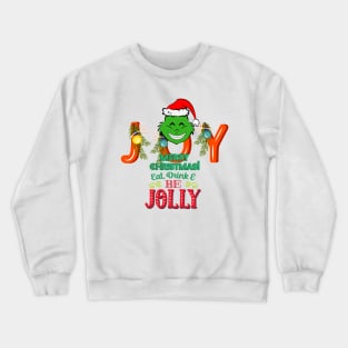 JOY - MERRY CHRISTMAS - Green Elf - Merry Christmas Crewneck Sweatshirt